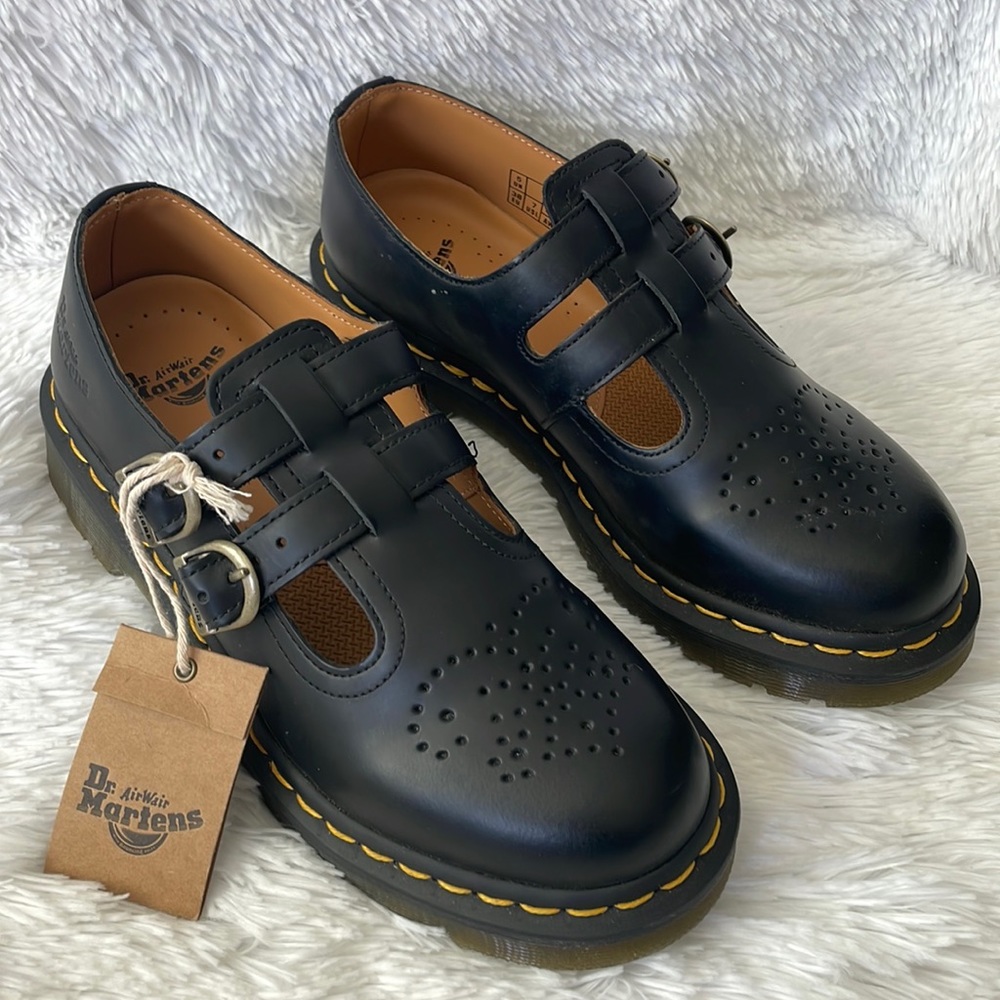 Dr. Martens Double Strap Mary Jane in Smooth Black